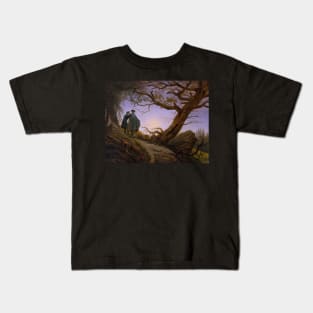 Two Men Contemplating the Moon Kids T-Shirt